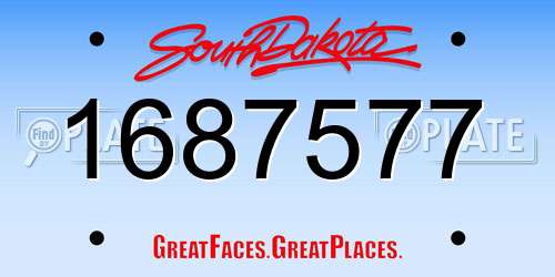 1687577 South Dakota License Plate