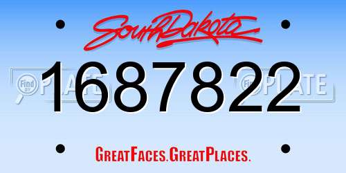1687822 South Dakota License Plate