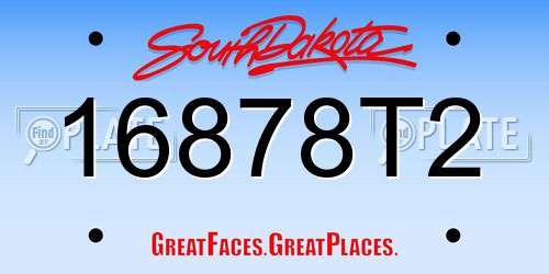 16878T2 South Dakota License Plate