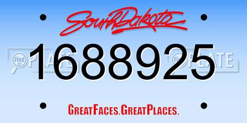1688925 South Dakota License Plate