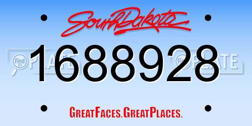 1688928 South Dakota License Plate