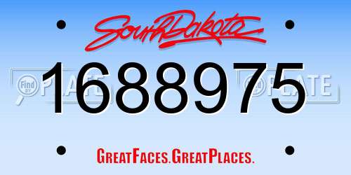 1688975 South Dakota License Plate