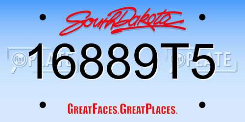 16889T5 South Dakota License Plate
