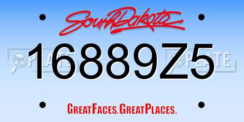 16889Z5 South Dakota License Plate