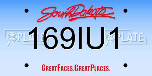 169IU1 South Dakota License Plate
