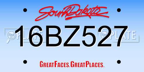 16BZ527 South Dakota License Plate