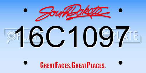 16C1097 South Dakota License Plate