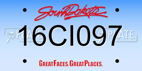 16CI097 South Dakota License Plate