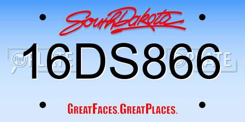 16DS866 South Dakota License Plate