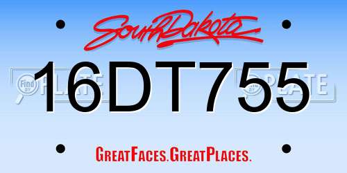 16DT755 South Dakota License Plate
