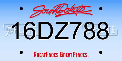 16DZ788 South Dakota License Plate