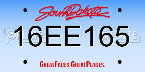 16EE165 South Dakota License Plate