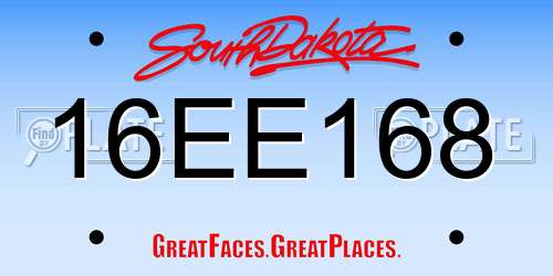 16EE168 South Dakota License Plate