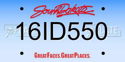 16ID550 South Dakota License Plate
