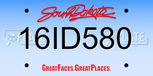 16ID580 South Dakota License Plate