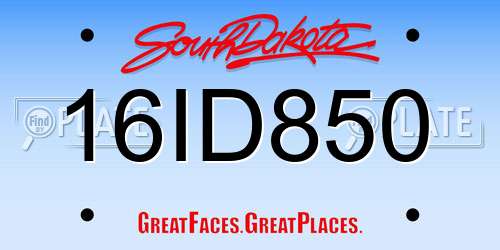 16ID850 South Dakota License Plate