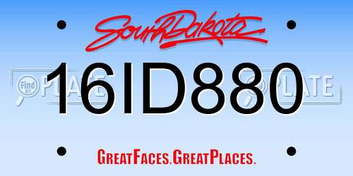 16ID880 South Dakota License Plate