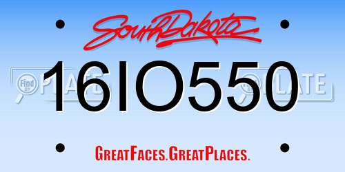 16IO550 South Dakota License Plate