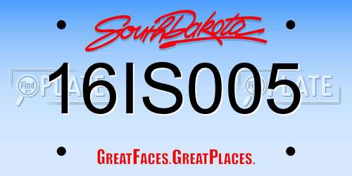 16IS005 South Dakota License Plate