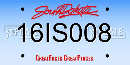 16IS008 South Dakota License Plate