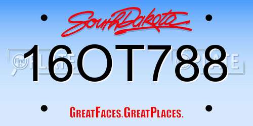 16OT788 South Dakota License Plate