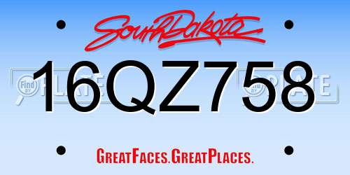 16QZ758 South Dakota License Plate