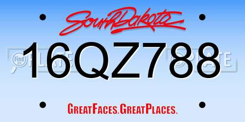 16QZ788 South Dakota License Plate