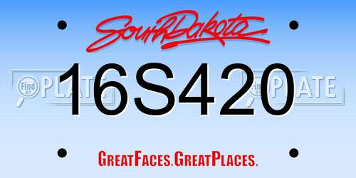 16S420 South Dakota License Plate