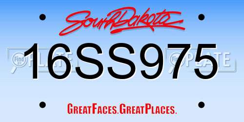 16SS975 South Dakota License Plate