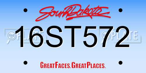 16ST572 South Dakota License Plate