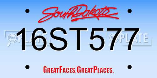 16ST577 South Dakota License Plate