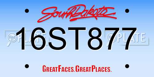 16ST877 South Dakota License Plate