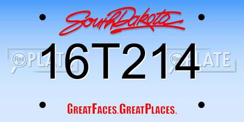 16T214 South Dakota License Plate