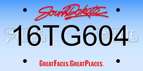 16TG604 South Dakota License Plate
