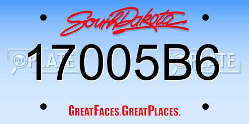 17005B6 South Dakota License Plate