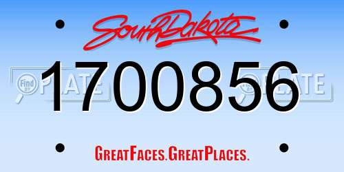 1700856 South Dakota License Plate