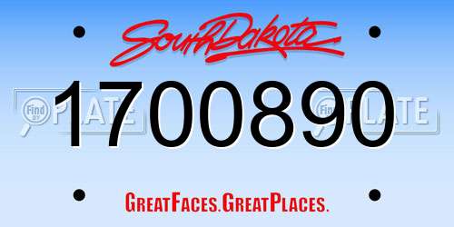 1700890 South Dakota License Plate