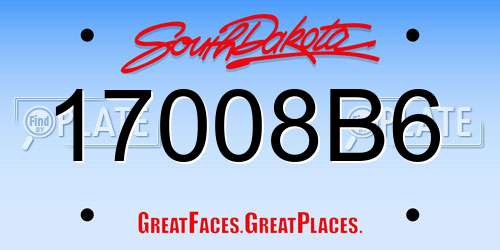 17008B6 South Dakota License Plate