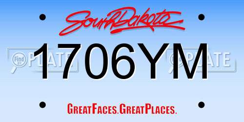 1706YM South Dakota License Plate