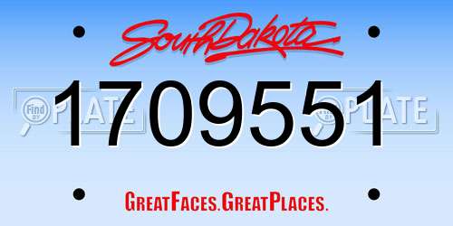 1709551 South Dakota License Plate