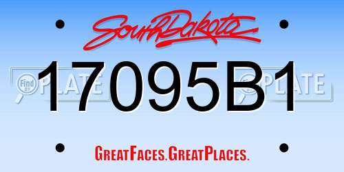 17095B1 South Dakota License Plate