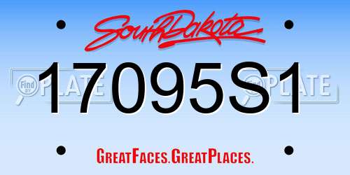17095S1 South Dakota License Plate
