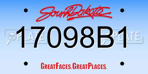 17098B1 South Dakota License Plate