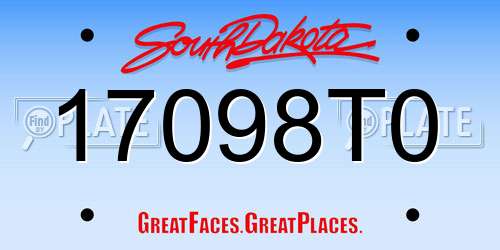 17098T0 South Dakota License Plate