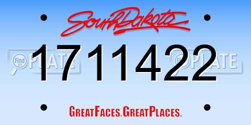 1711422 South Dakota License Plate