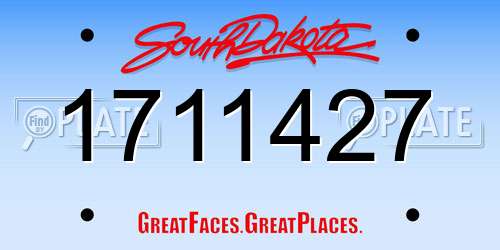 1711427 South Dakota License Plate