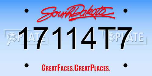 17114T7 South Dakota License Plate