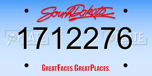 1712276 South Dakota License Plate