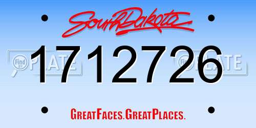 1712726 South Dakota License Plate