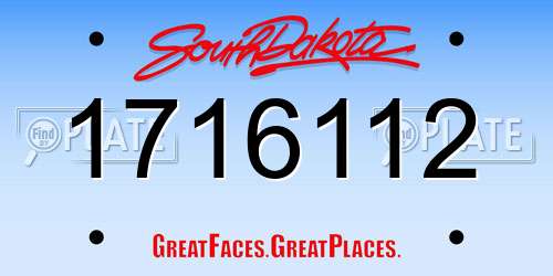 1716112 South Dakota License Plate